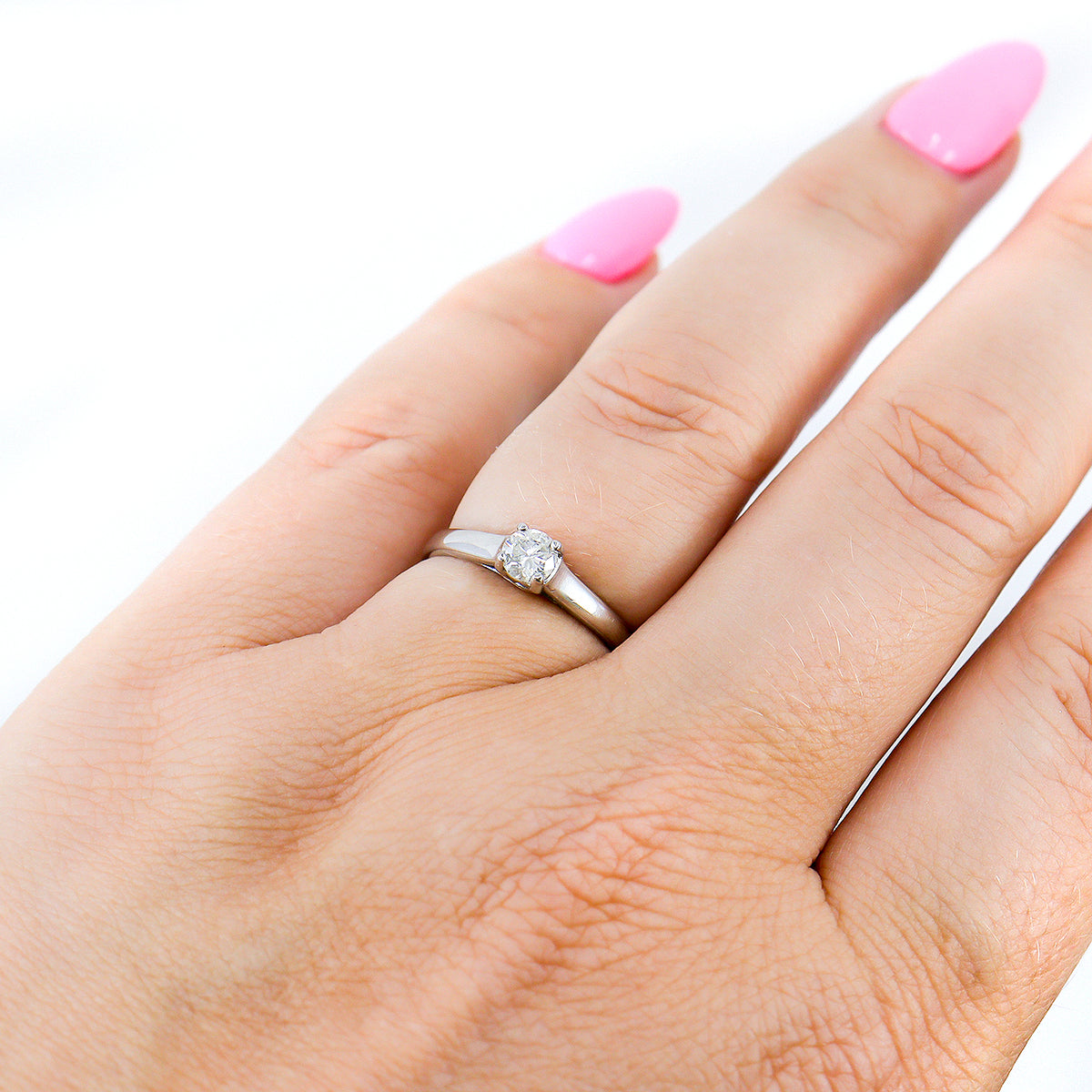 Pre-Owned Platinum 0.33ct Round Brilliant Cut Diamond Solitaire Ring