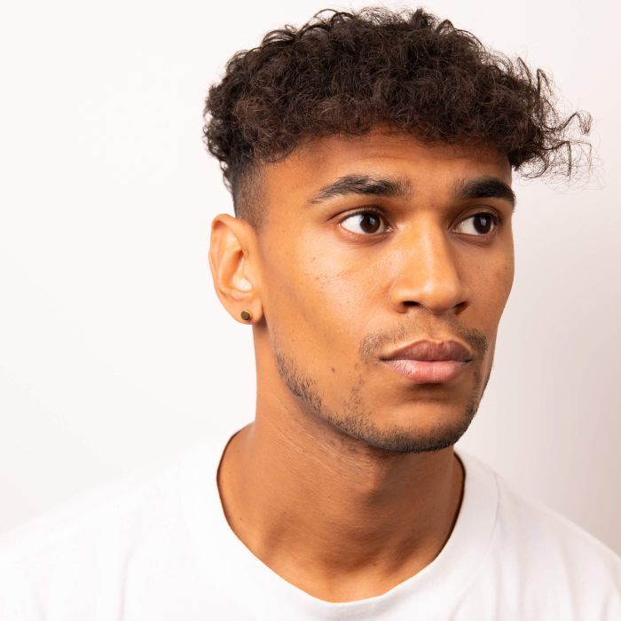 Fred Bennett Stainless Steel Gold Plated Round Circle Stud Earrings