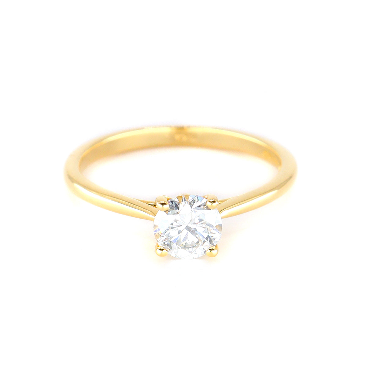 18ct Yellow Gold 0.70ct Certificated Round Brilliant Cut Diamond Ring