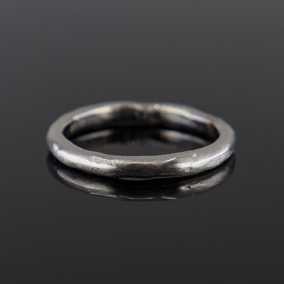 Pre-Owned 18ct White Gold Band Ring - 'Handmade Textured/Matt'
