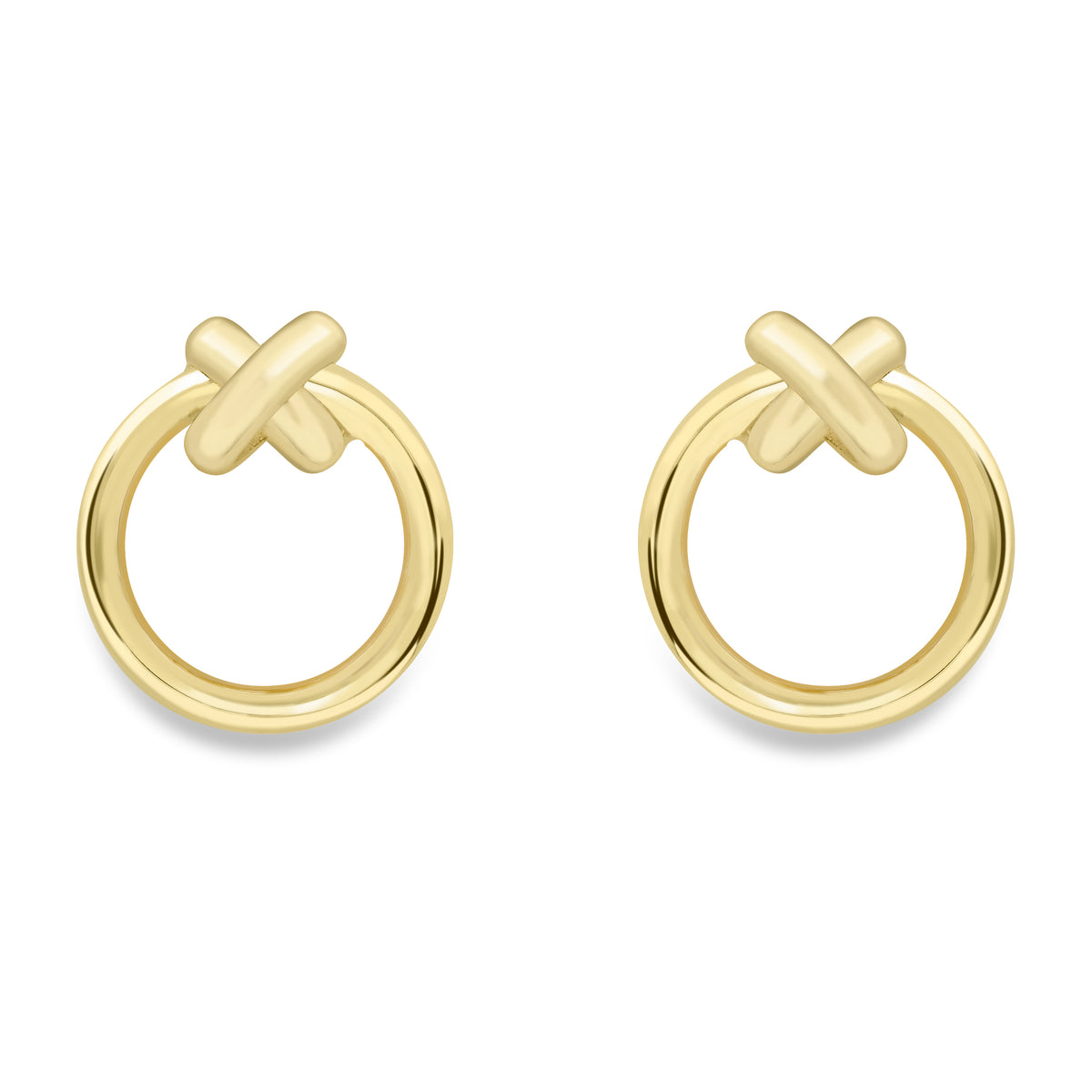 9ct Yellow Gold Kiss Circle Earrings