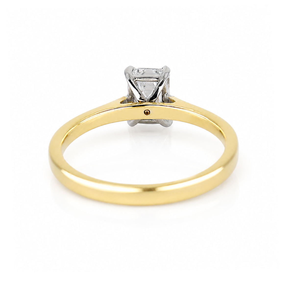 18ct Yellow Gold 1.00ct Lab Grown Diamond Certificated Emerald Cut Solitaire Ring