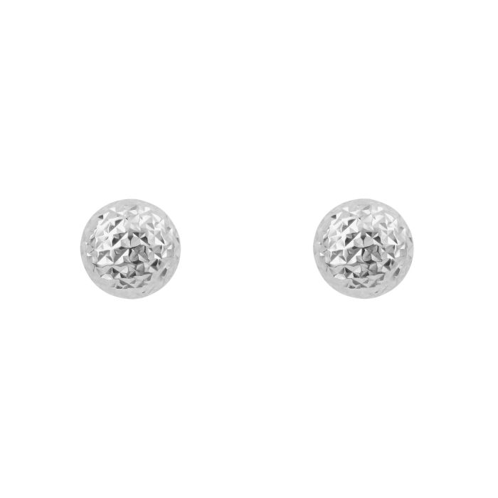 9ct White Gold Textured Stud Earring