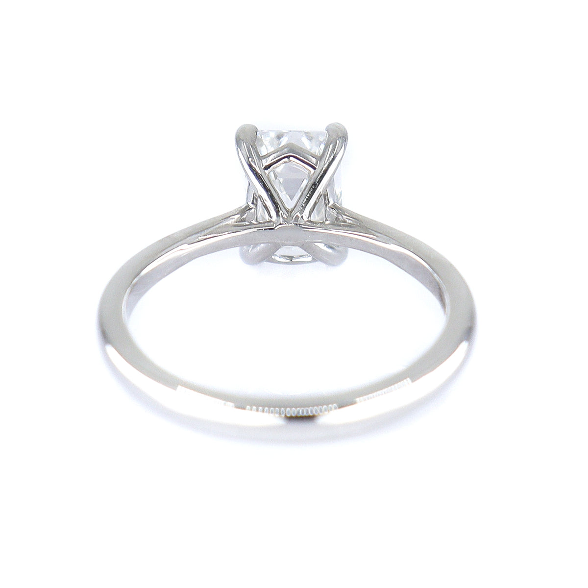 Platinum 1.50ct Lab Grown Diamond Certificated Emerald Cut Solitaire Ring