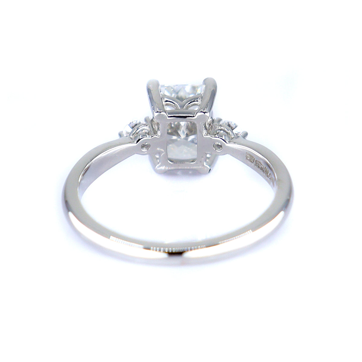 Platinum 1.62ct Lab Grown Diamond Certificated Three Stone Ring