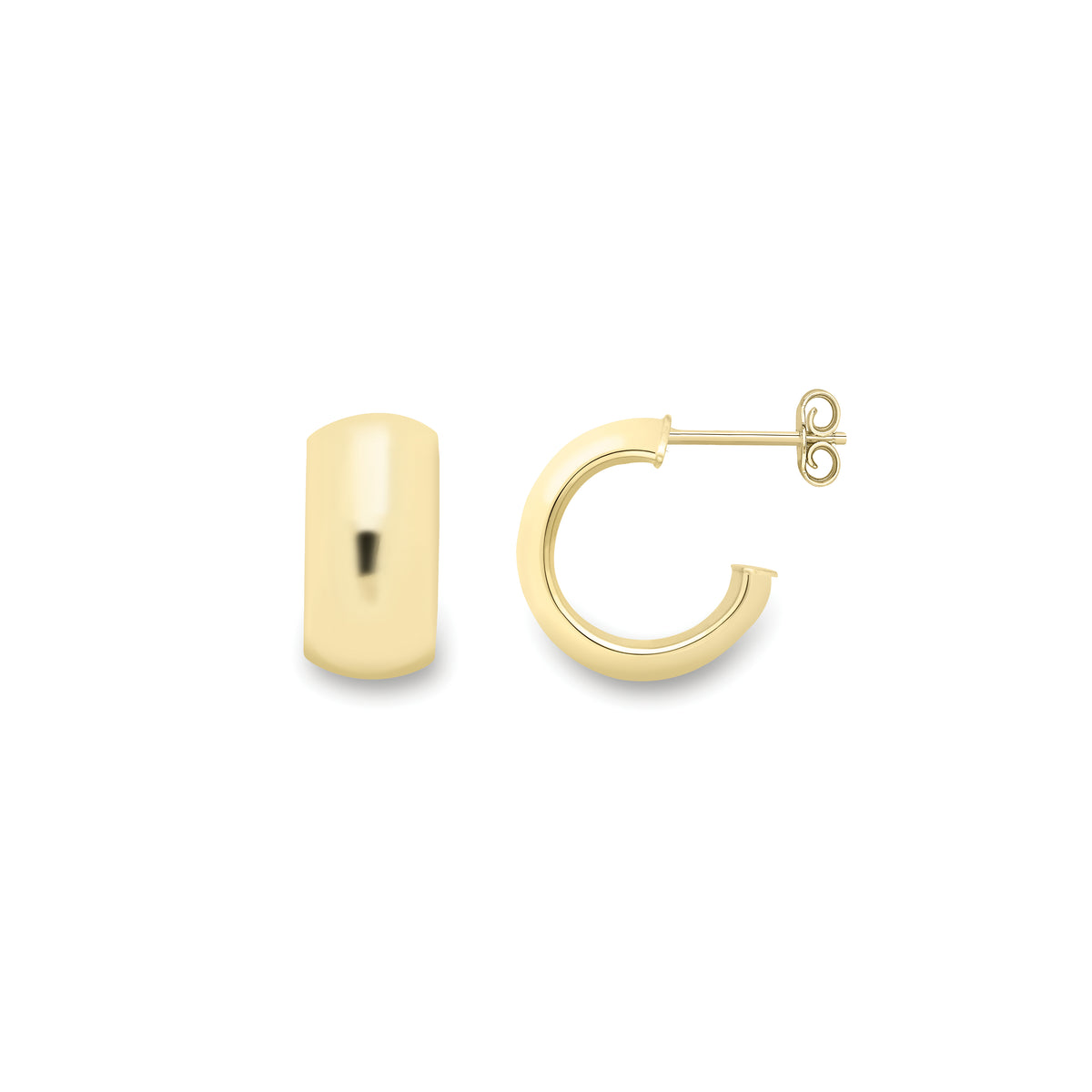 9ct Yellow Gold Chunky Dome Half Hoop