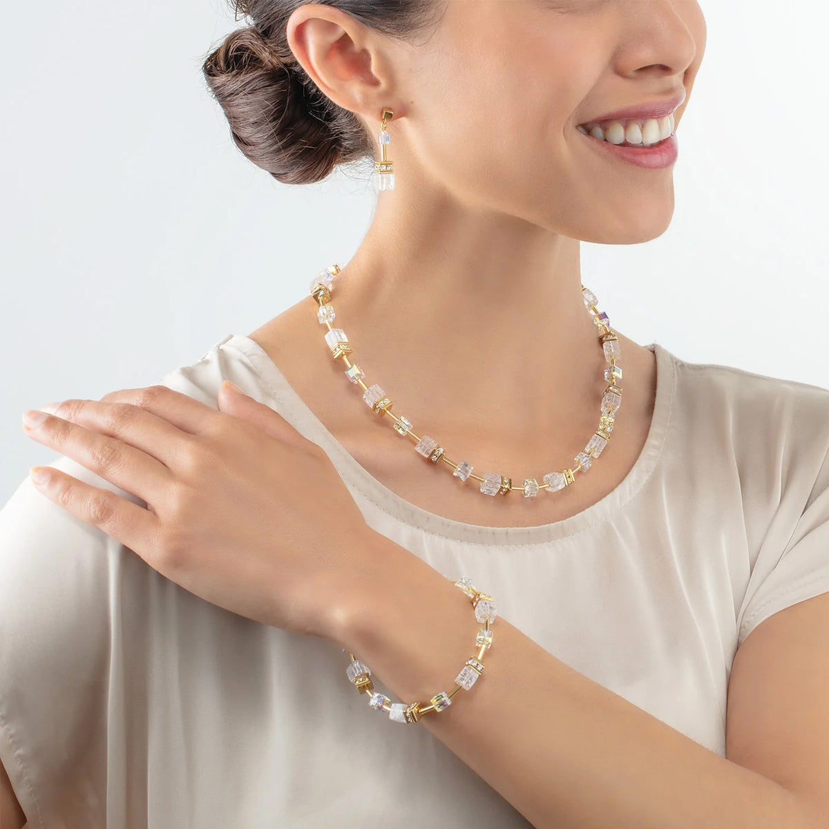 Coeur de Lion GeoCUBE® Iconic Nature Gold-Clear Bracelet