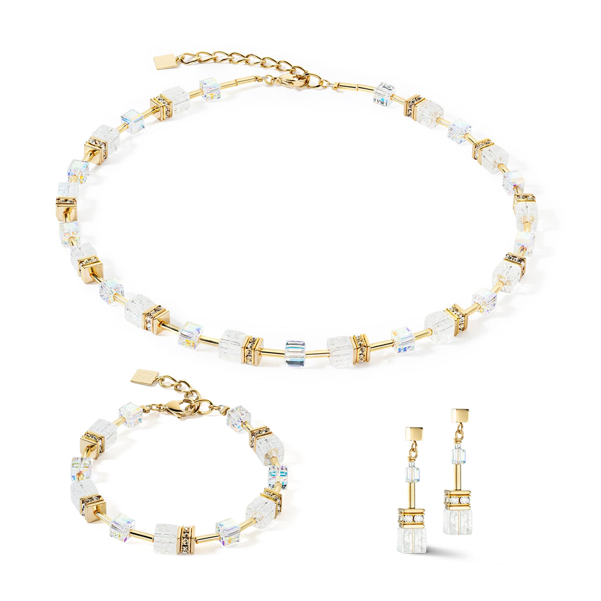 Coeur de Lion GeoCUBE® Iconic Nature Gold-Clear Bracelet