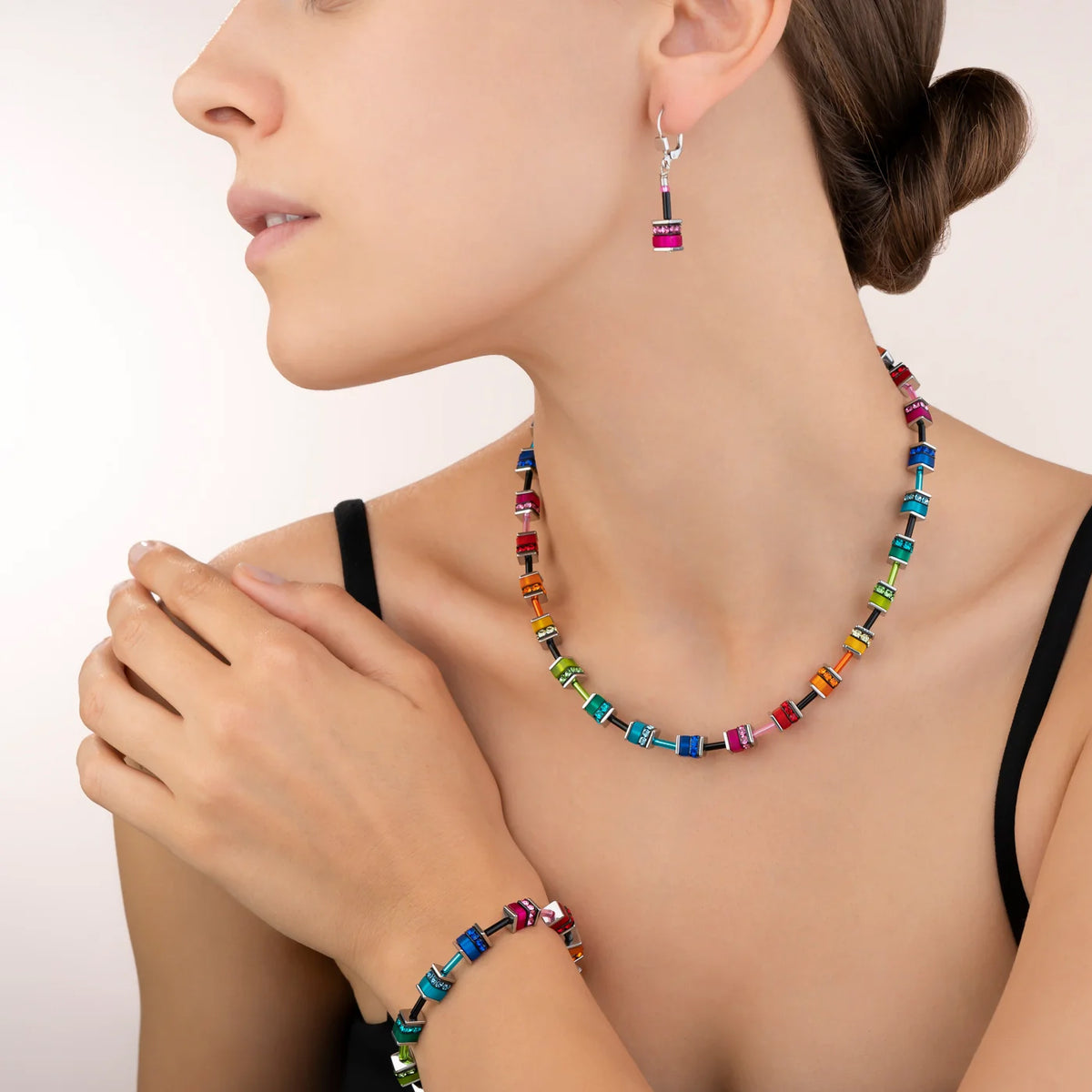 Coeur de Lion GeoCUBE® Classic Polaris & Rhinestone Multicolour Bracelet
