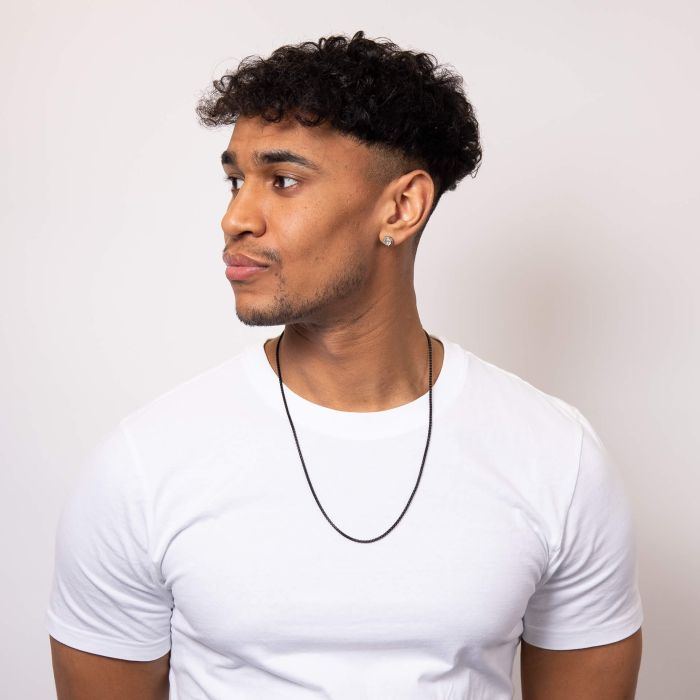 Fred Bennett Stainless Steel Black IP Plated Box Chain 24''