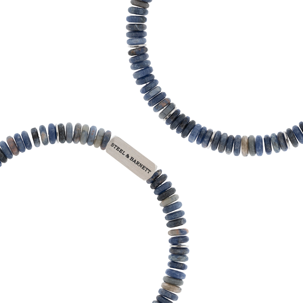 Steel & Barnett Sodalite Disc Bead Bracelet - Medium