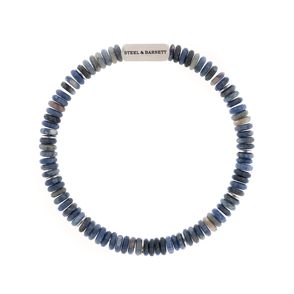 Steel & Barnett Sodalite Disc Bead Bracelet - Medium