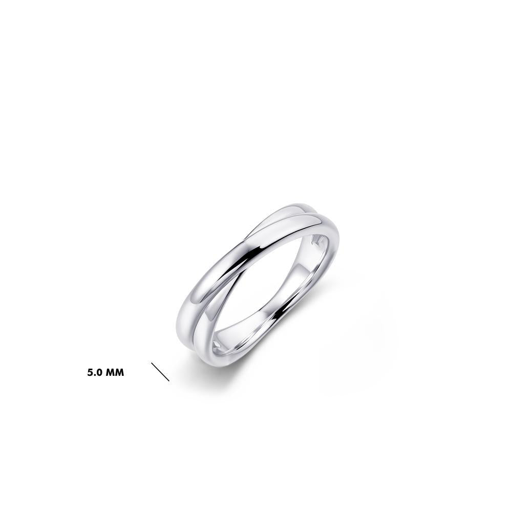 Gisser Silver Crossing Bold Bands Ring