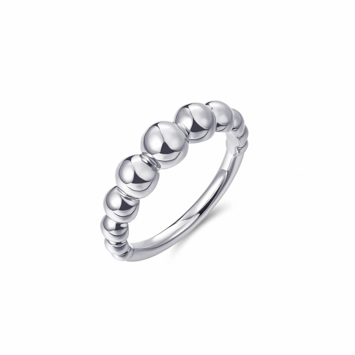 Gisser Sterling Silver Graduated Bead Ring