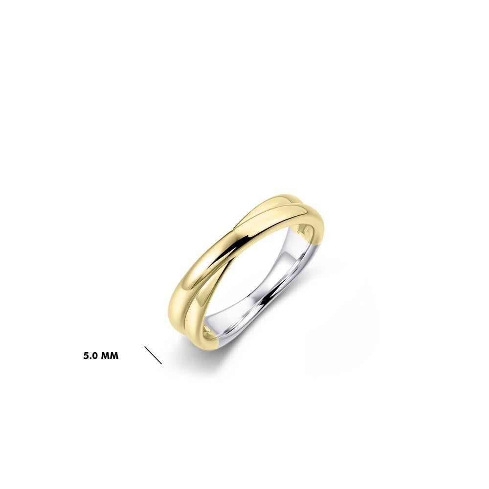 Gisser 18ct Yellow Gold Plated Crossing Bold Bands Ring