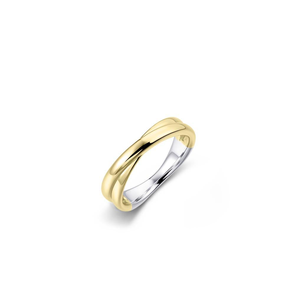 Gisser 18ct Yellow Gold Plated Crossing Bold Bands Ring
