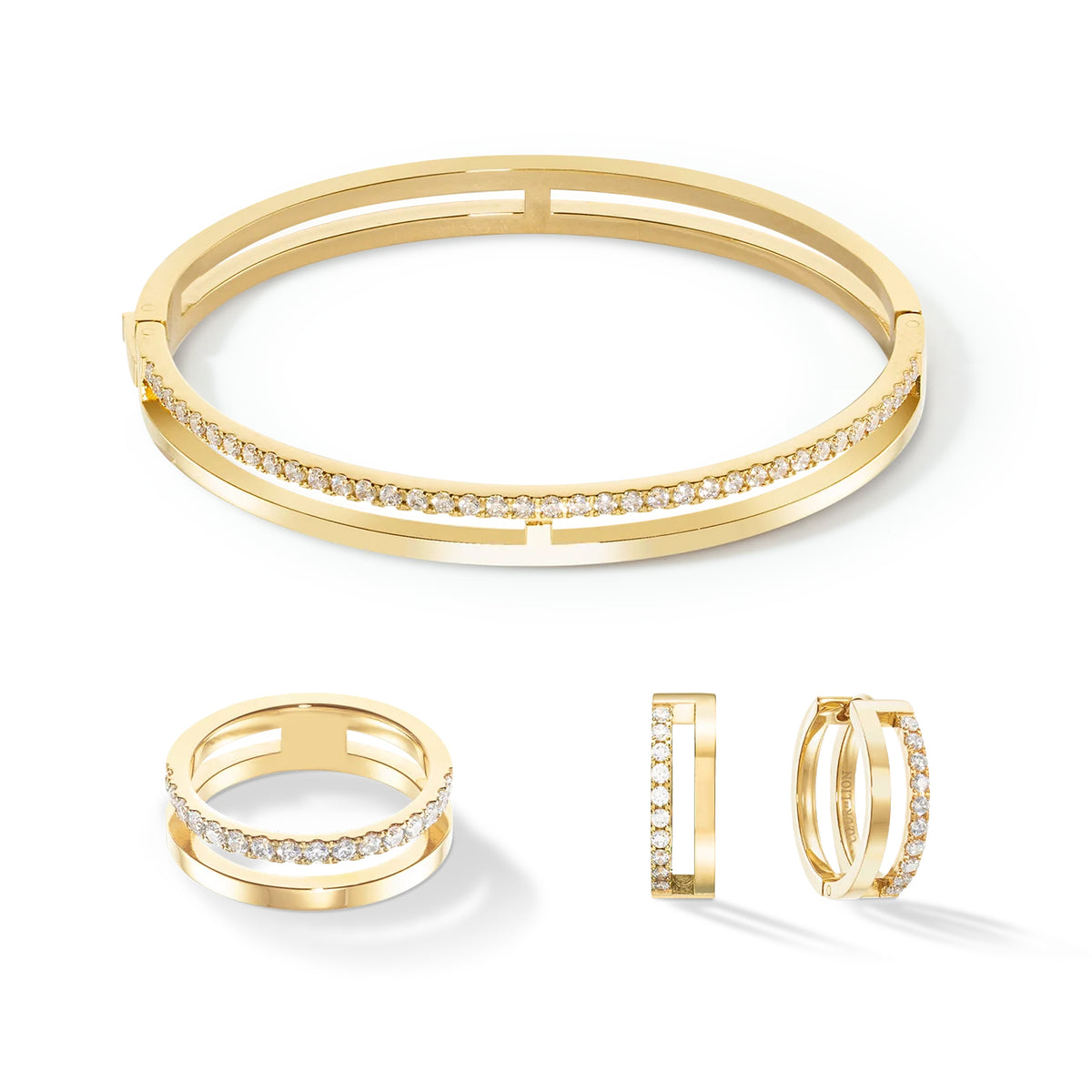 Coeur de Lion Eternal Unity Gold-Crystal Bangle - Regular