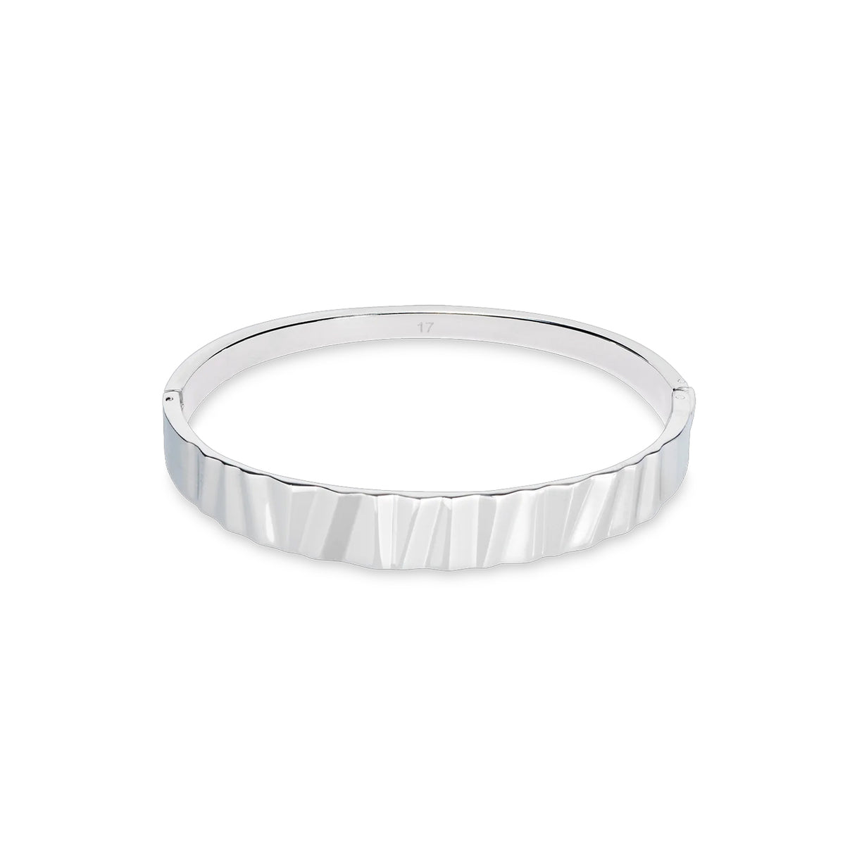 Coeur de Lion Classic Wave Hinged Bangle Silver