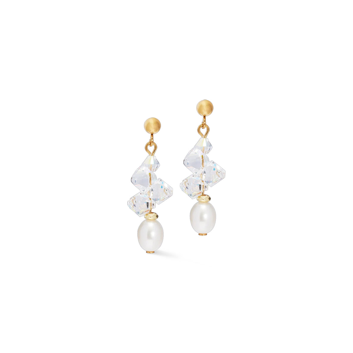Coeur de Lion Dancing Crystals & Pearls Drop Earrings