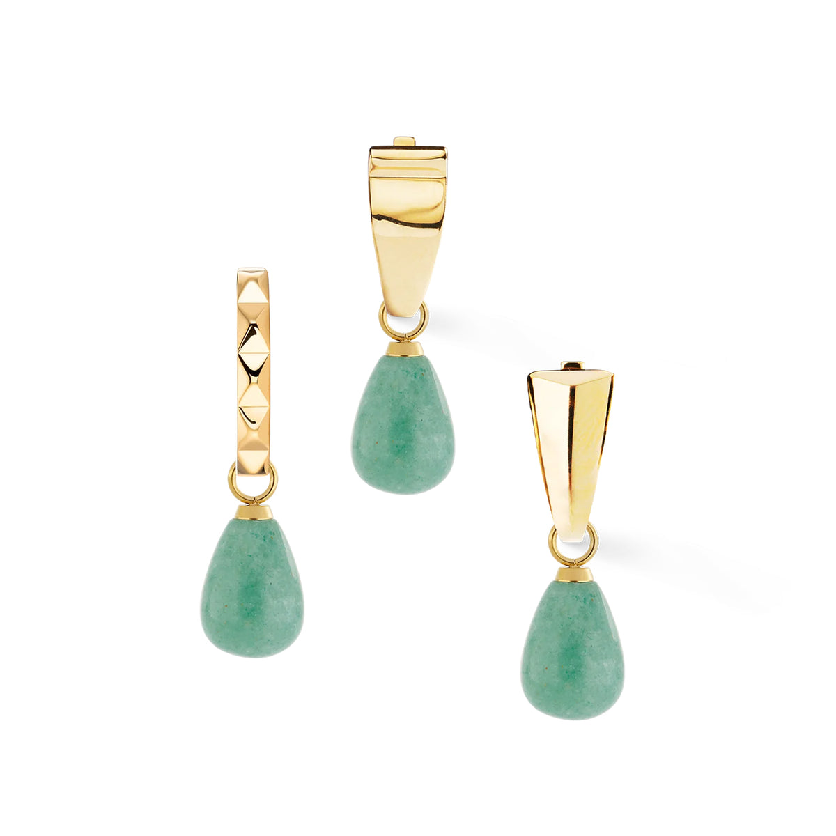 Coeur De Lion Stainless Steel Gold Plated Triangular Hoops