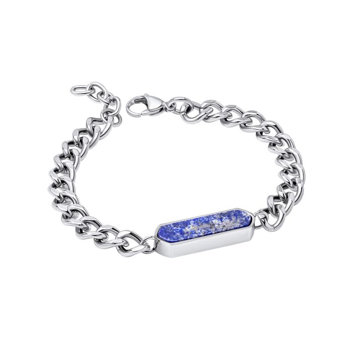 Fred Bennett Stainless Steel Lapis Bar Bracelet