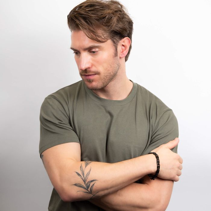 Fred Bennett Stainless Steel Black Anchor Link Chain Bracelet