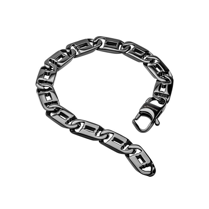 Fred Bennett Stainless Steel Black Anchor Link Chain Bracelet