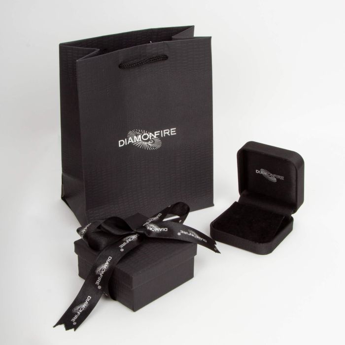 DIAMONFIRE Sterling Silver Cubic Zirconia Linked Double Circle Earrings