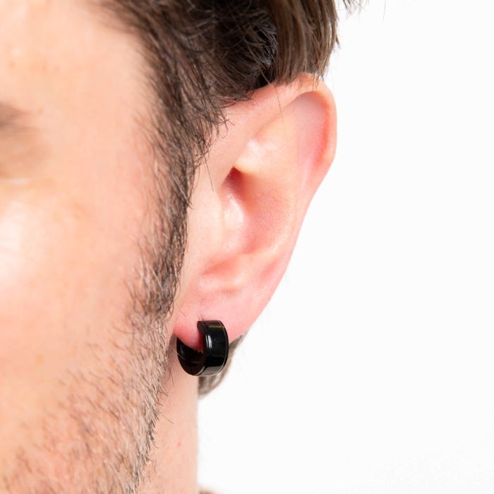 Fred Bennett Stainless Steel Chunky Hinged Hoop Earrings