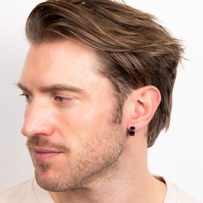 Fred Bennett Stainless Steel Chunky Hinged Hoop Earrings