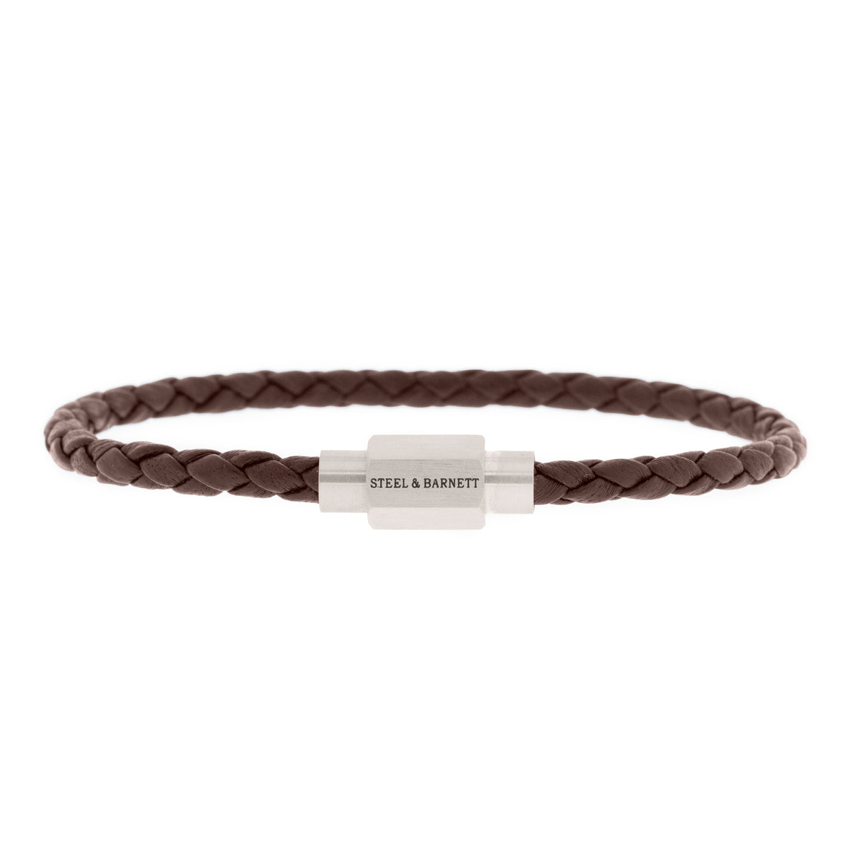 Steel & Barnett Luke Landon Brown Leather Bracelet -  Small