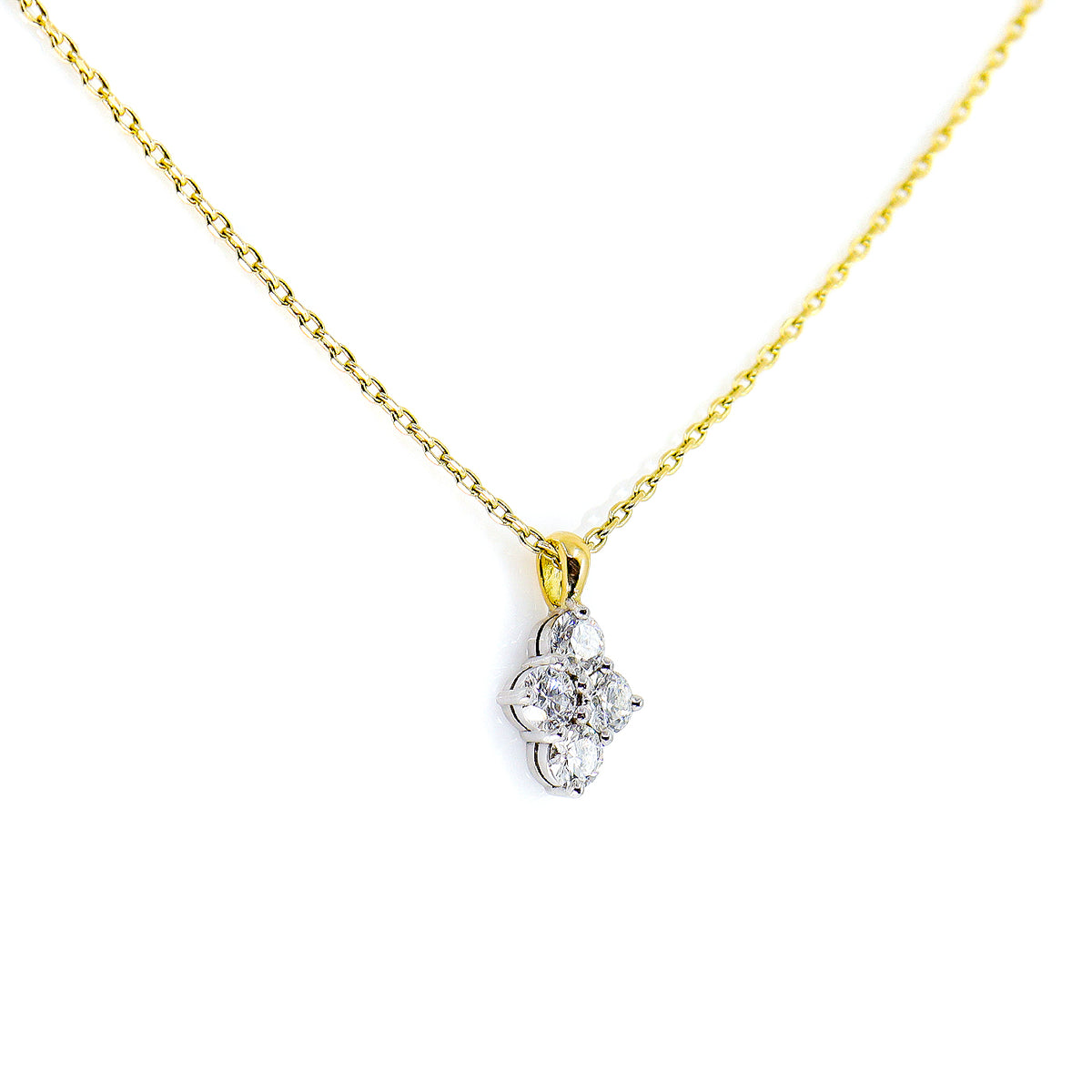 9ct Yellow Gold Kite-Shaped Diamond Pendant & Chain