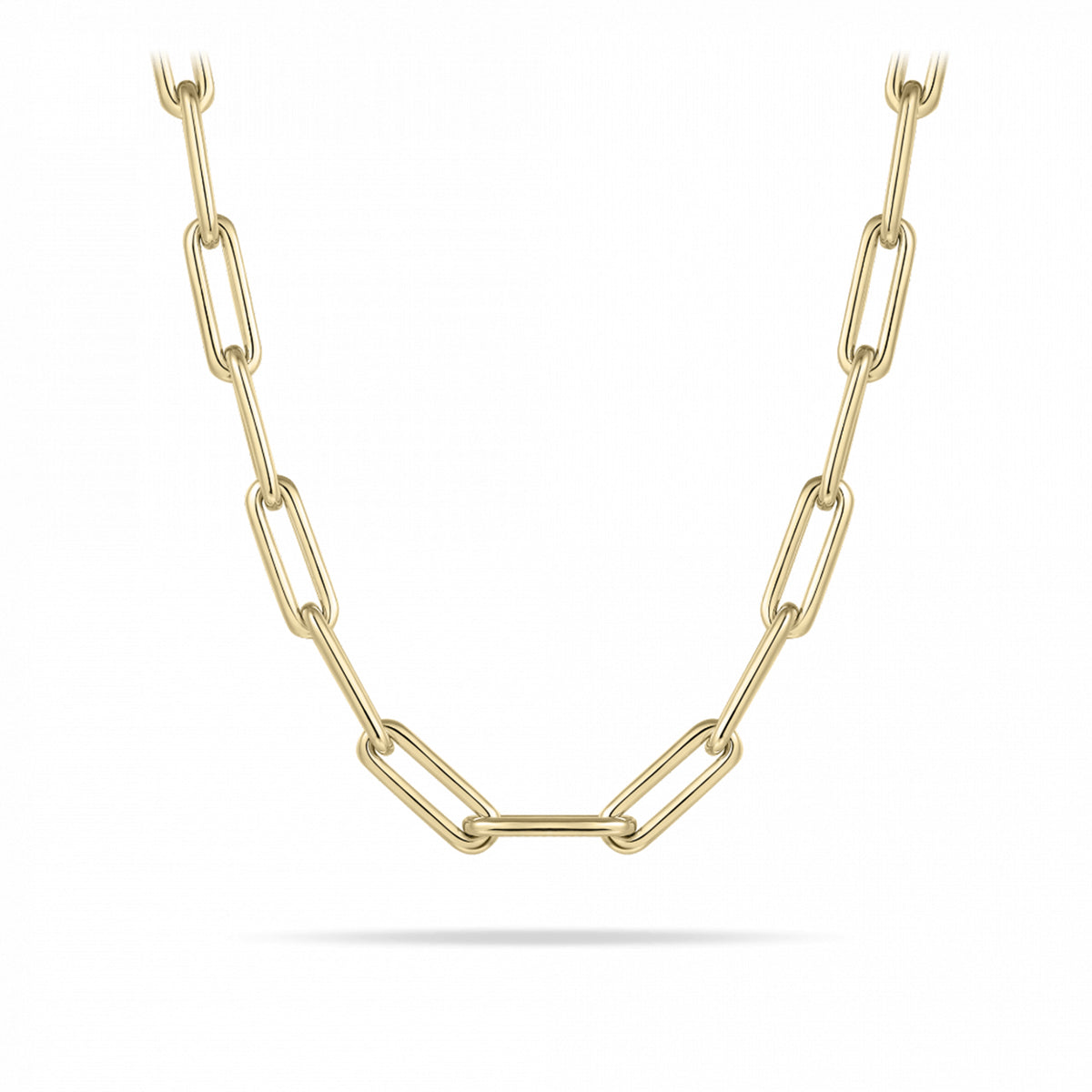 Gisser 18ct Yellow Gold Plate Heavy Paper Clip Long Link Chain Necklace