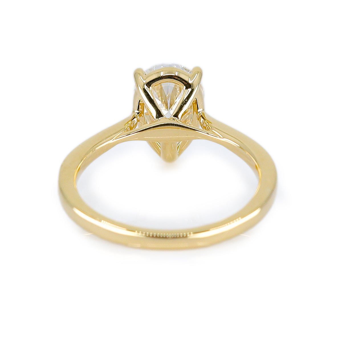 18ct Yellow Gold 2.05ct Lab Grown Diamond Pear Shaped Solitaire Ring With Report Card