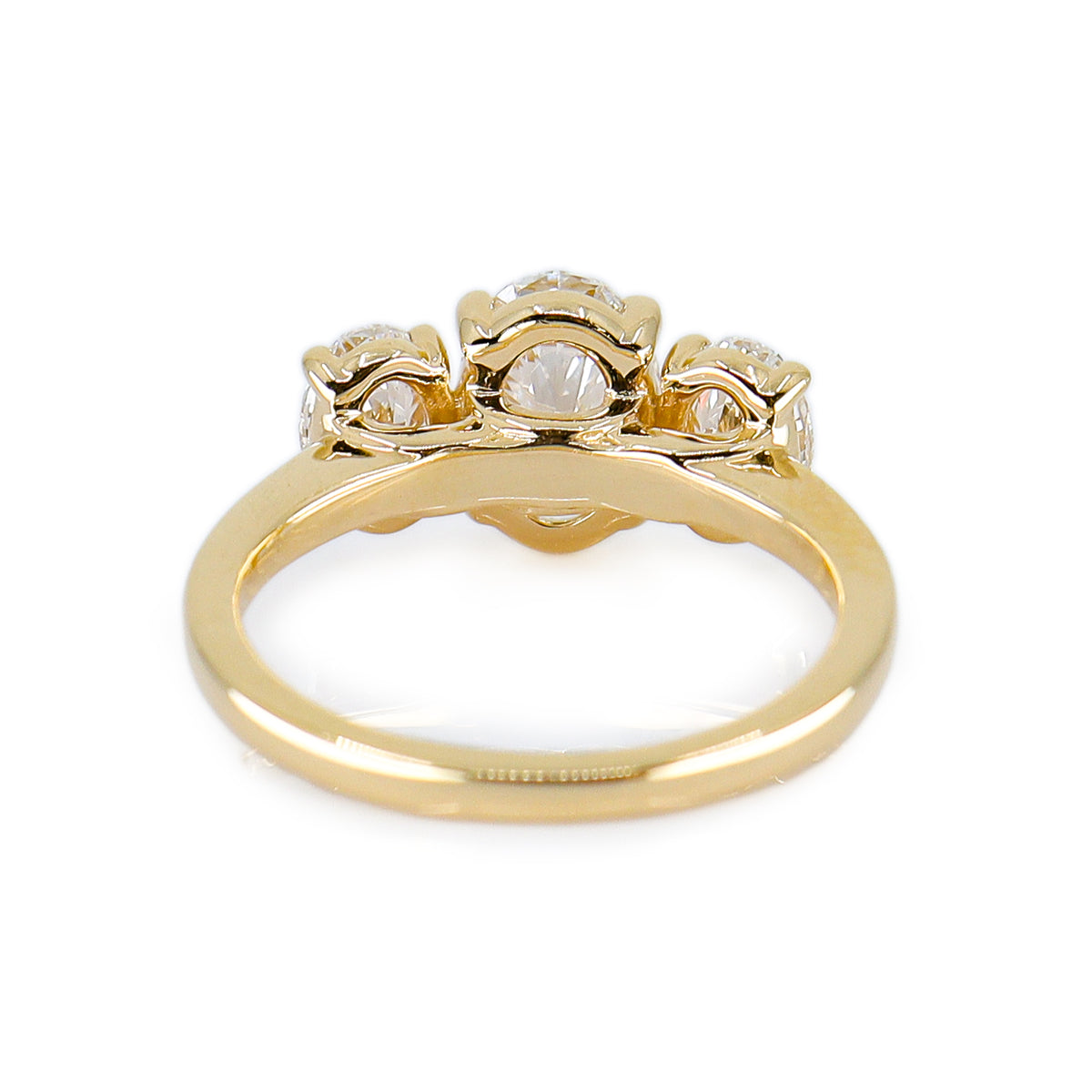 18ct Yellow Gold 2.25ct Lab Grown Diamond Certificated Oval Cut Three Stone Ring