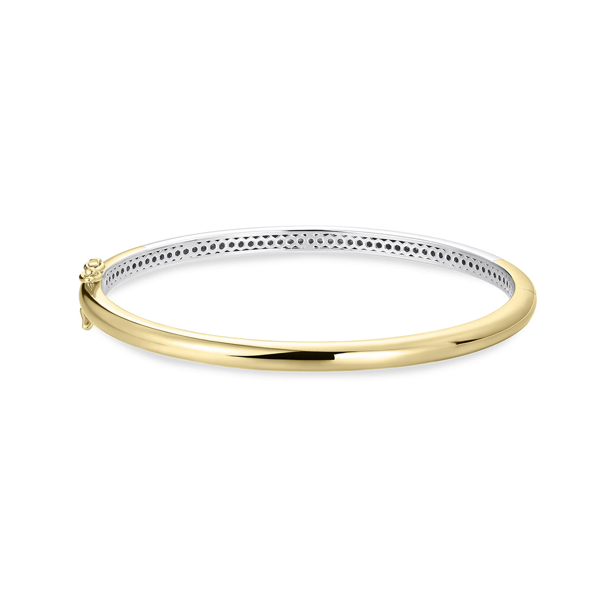 Gisser 18ct Yellow Gold Plated Two Tone Oval Bangle