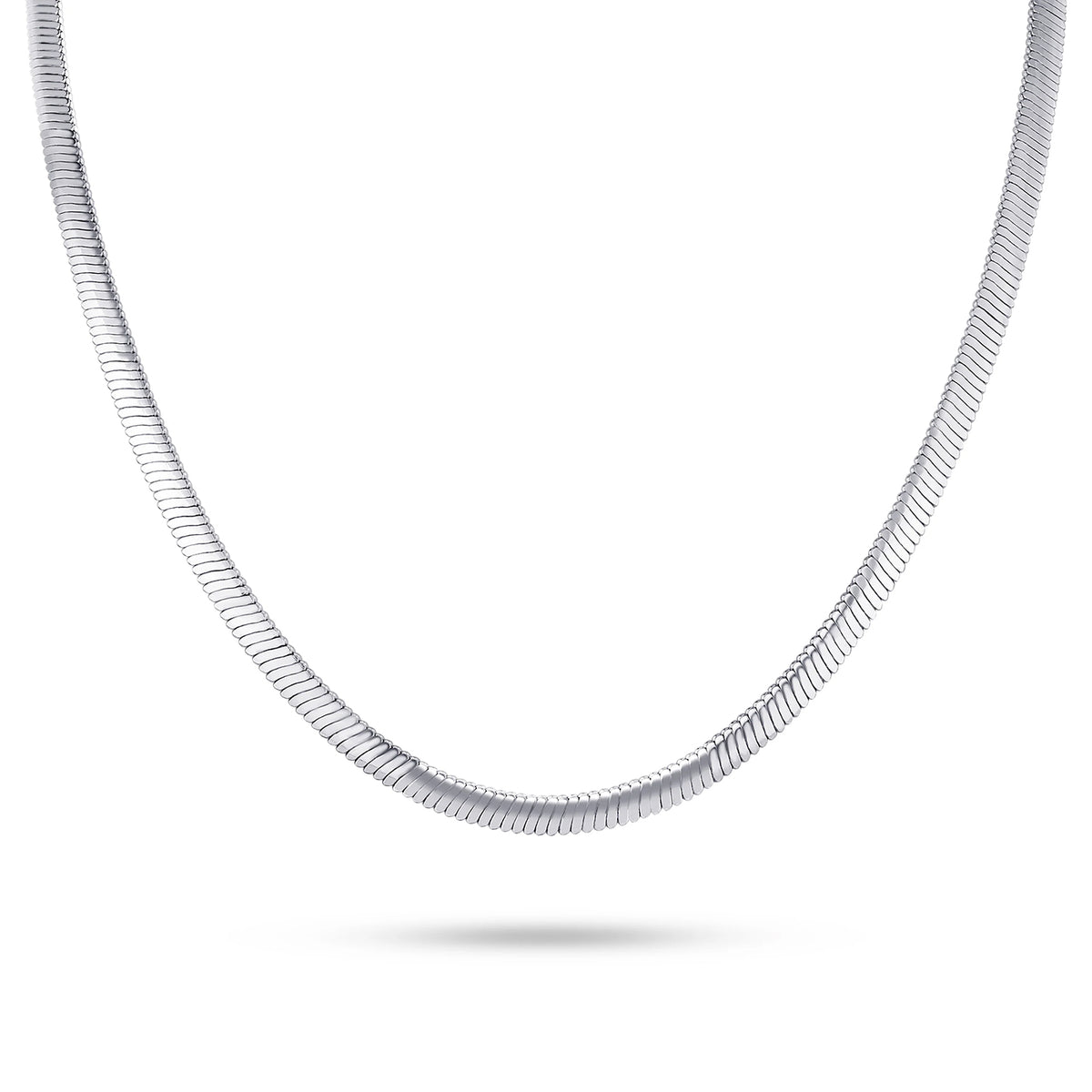 Gisser Sterling Silver Flat Snake Necklace