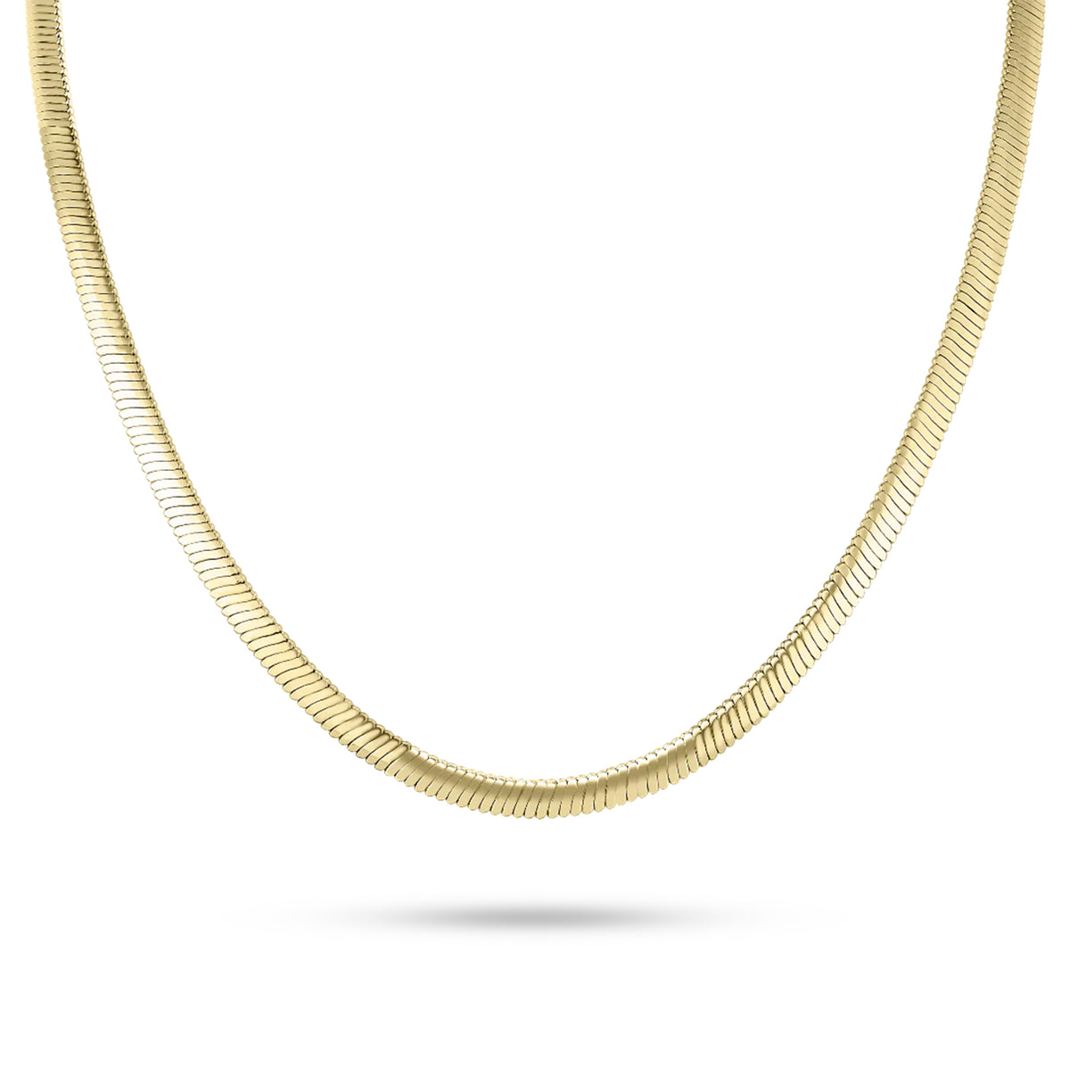 Gisser 18ct Yellow Gold Flat Snake Necklace