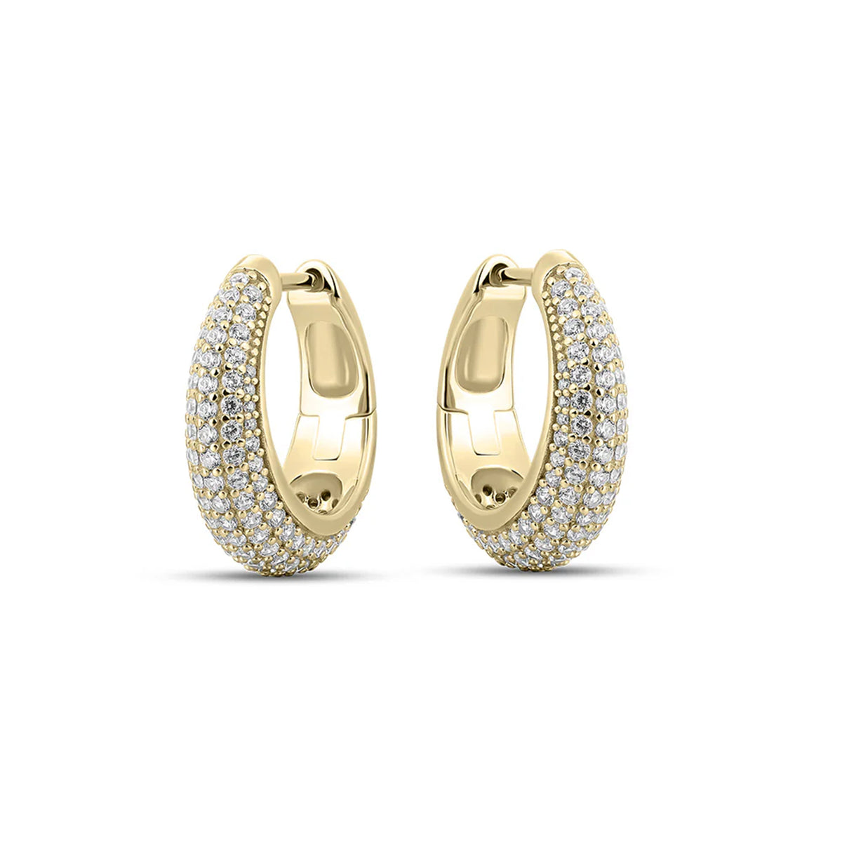 Gisser 18ct Yellow Gold Plated Cubic Zirconia Tapered Hoops