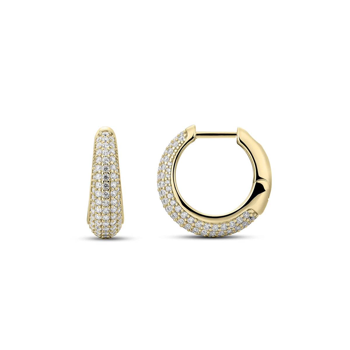 Gisser 18ct Yellow Gold Plated Cubic Zirconia Tapered Hoops