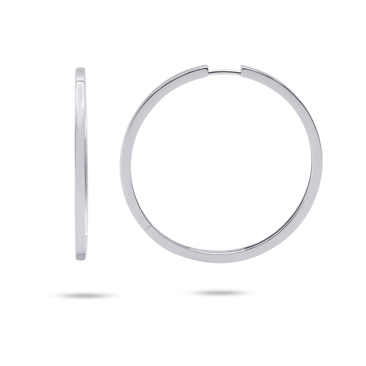 Gisser Sterling Silver Square Tube 40mm Hoop Earrings