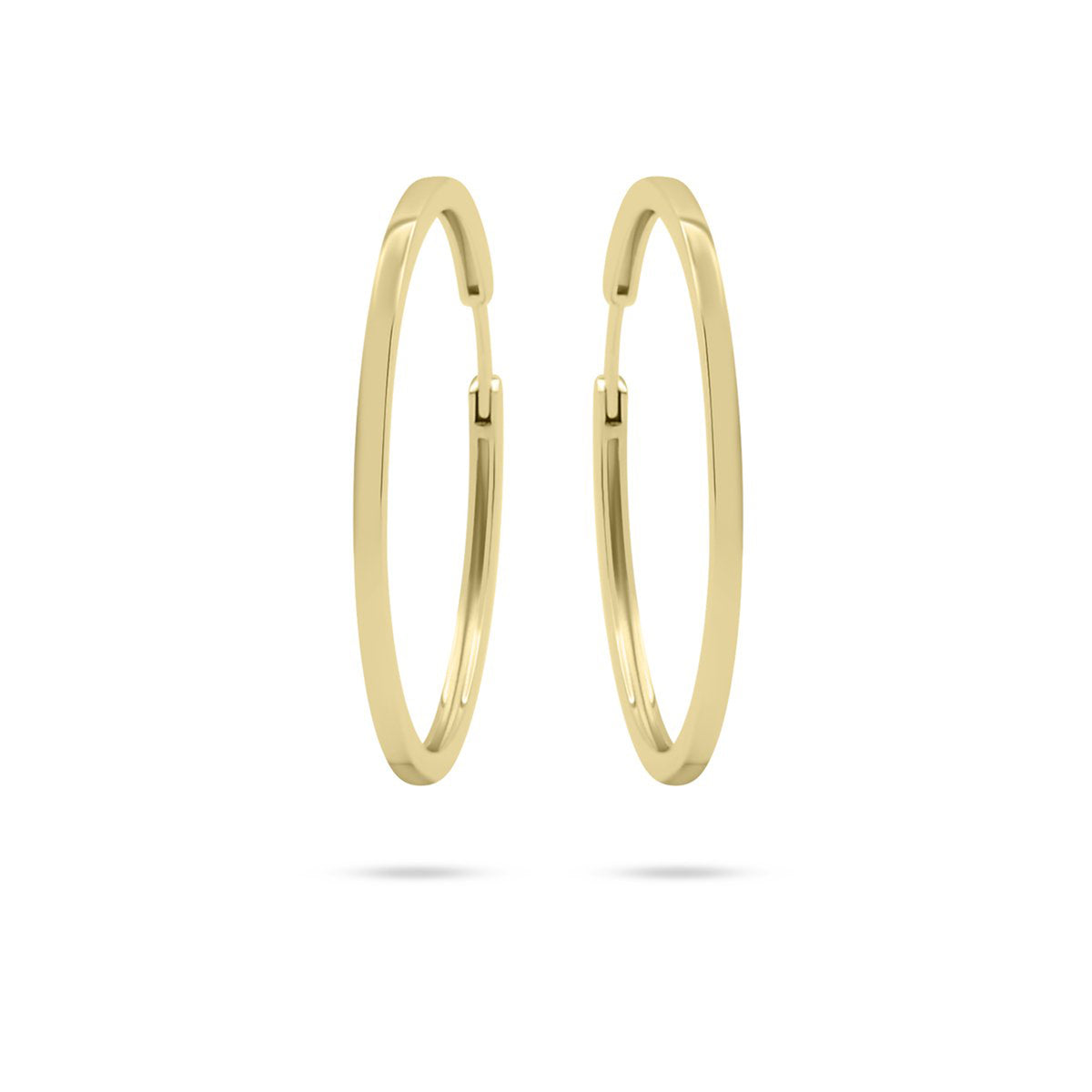 Gisser 18ct Yellow Gold Plated Square Tube 40mm Hoop Earrings