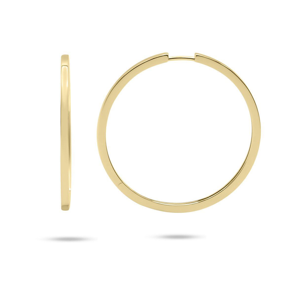 Gisser 18ct Yellow Gold Plated Square Tube 40mm Hoop Earrings