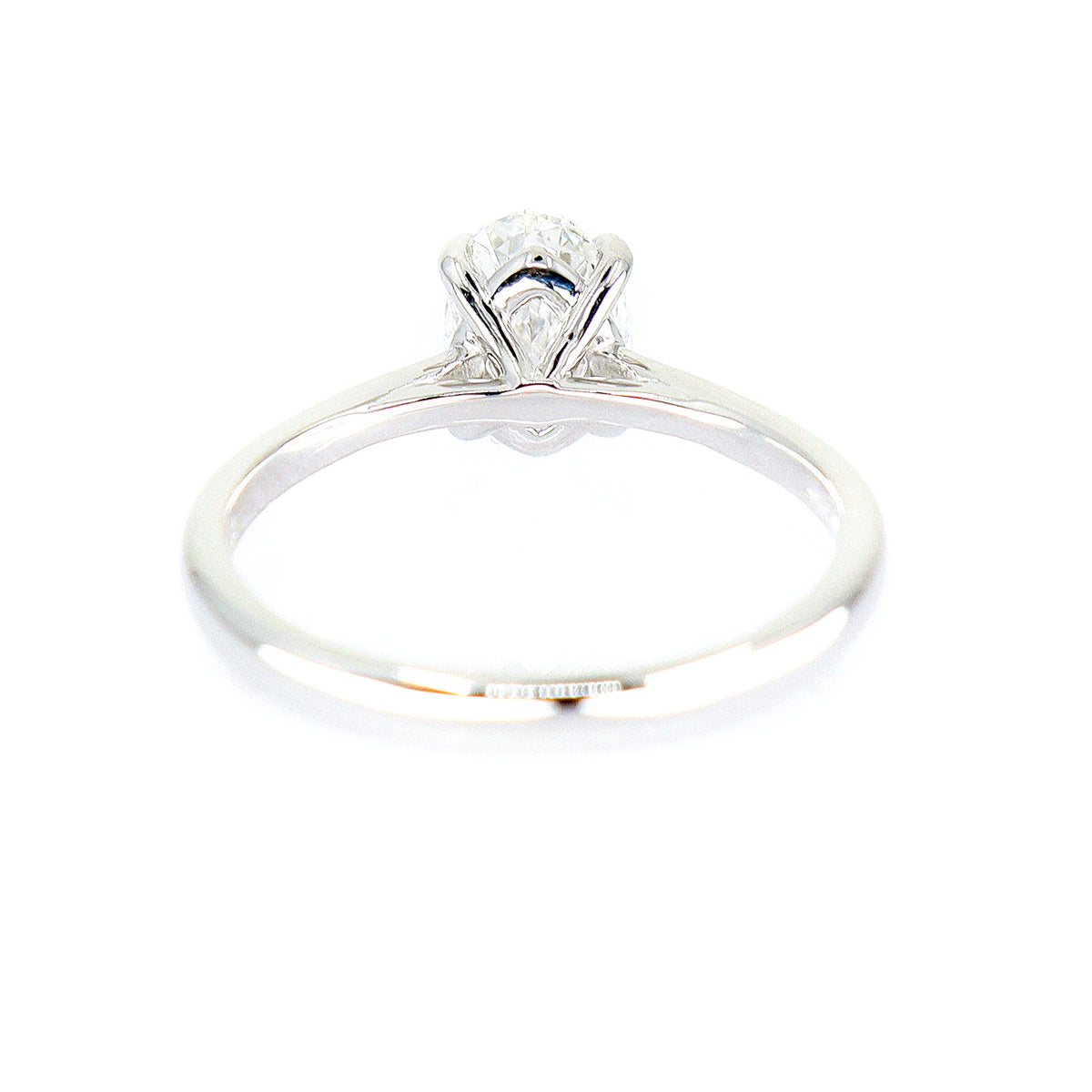9ct White Gold Lab Grown Oval 1.03ct Diamond Solitaire Ring