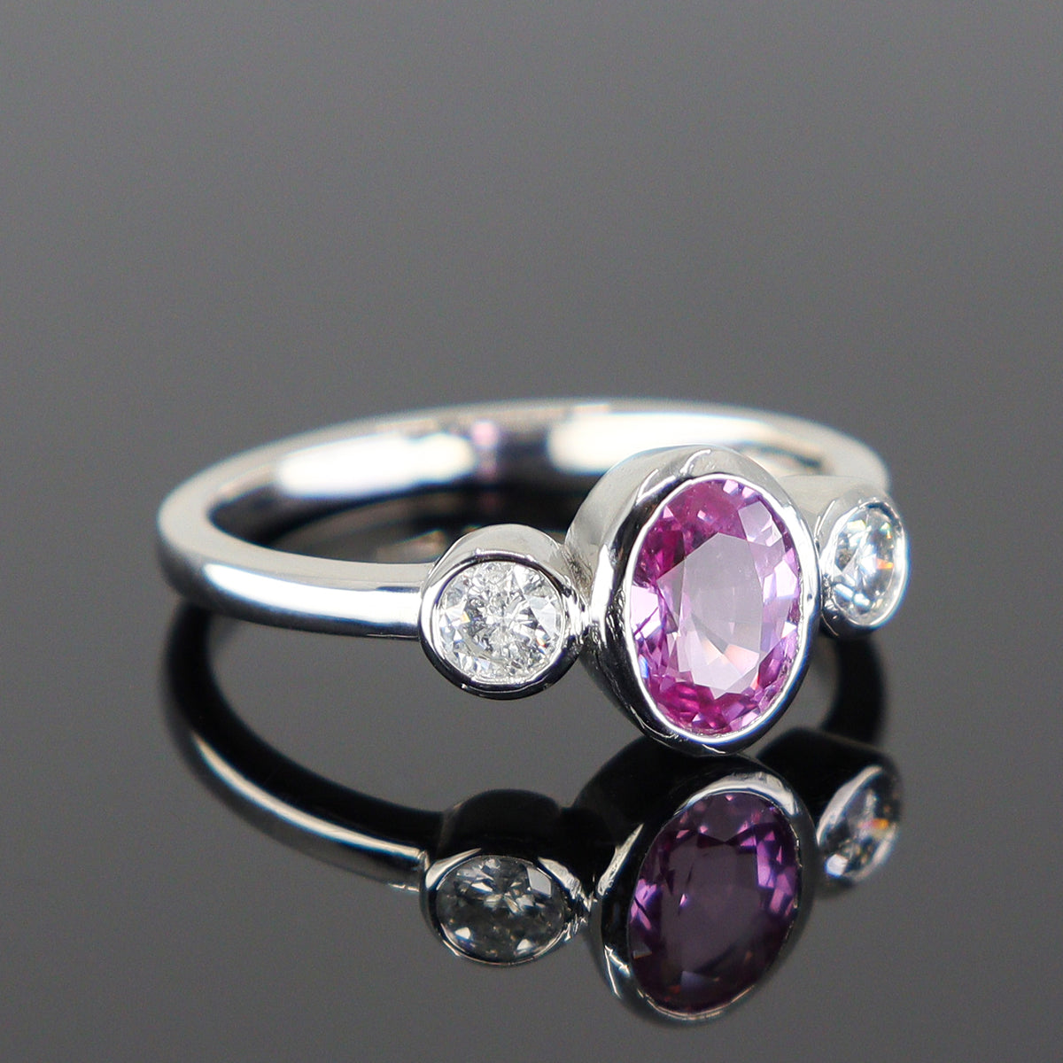 Pre-Owned Platinum Pink Sapphire & Diamond Ring