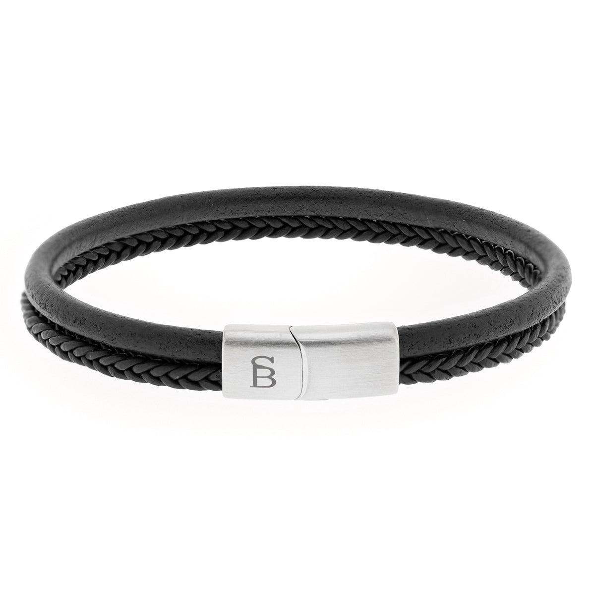 Steel & Barnett Denby Black Leather Two Row Bracelet - Large