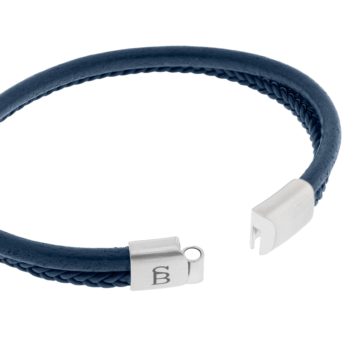Steel & Barnett Denby Jeans Blue Leather Two Row Bracelet - Large