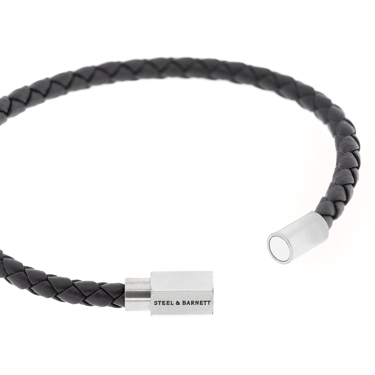 Steel & Barnett Luke Landon Black Leather Bracelet - Large