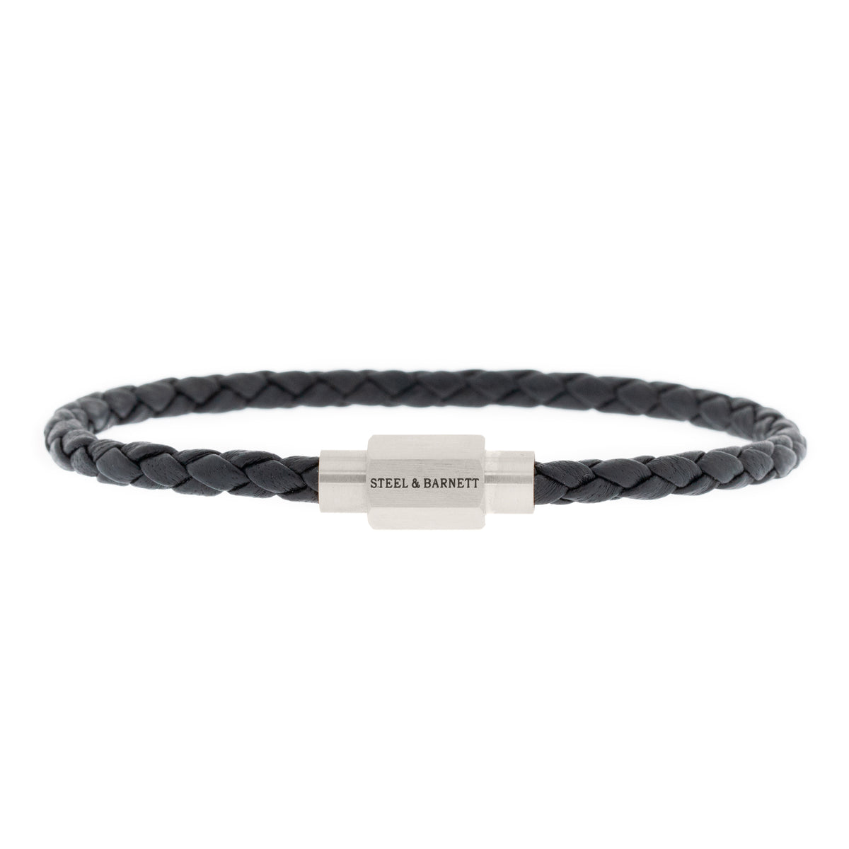 Steel & Barnett Luke Landon Black Leather Bracelet - Large