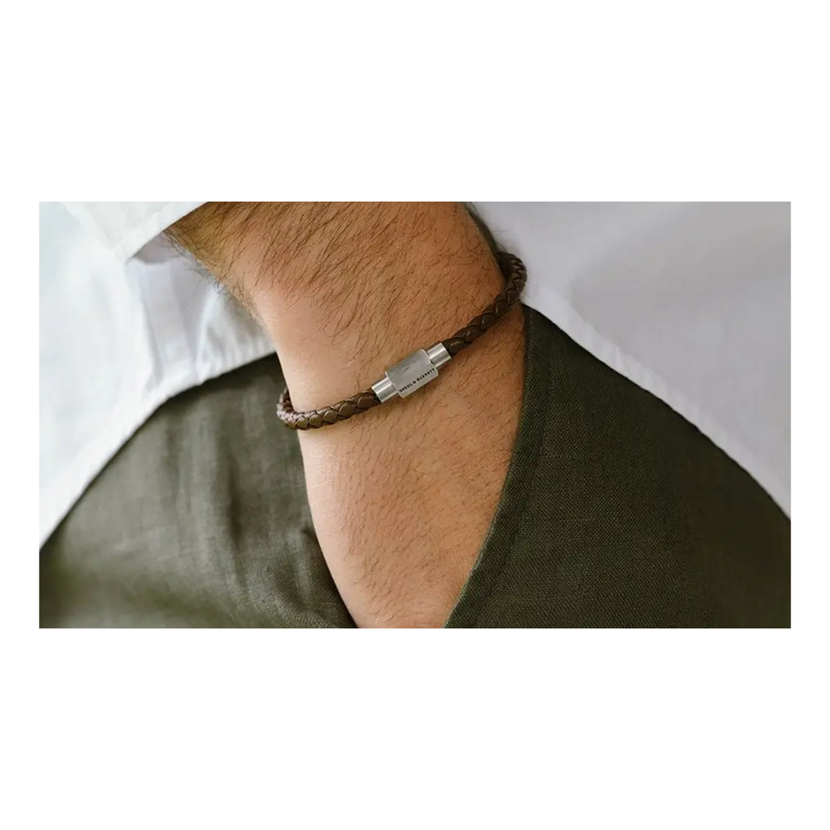 Steel & Barnett Luke Landon Brown Leather Bracelet - Large